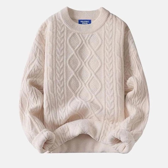 Aelfric Eden Sweaters - Aelfric Eden Cream Cable Knit Crewneck Sweater